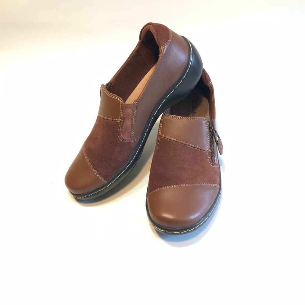 Clarks Leather Brown Slip-On Loafers